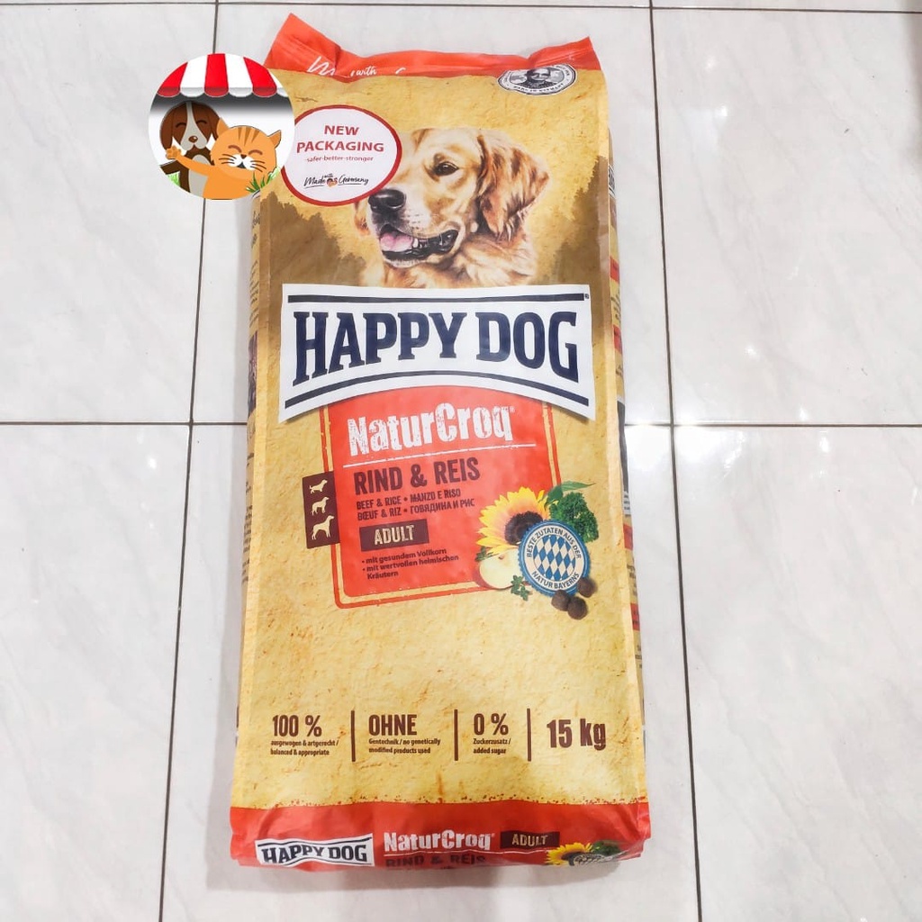 Happy Dog NaturCroq Adult Beef &amp; Rice 15kg - Makanan Anjing