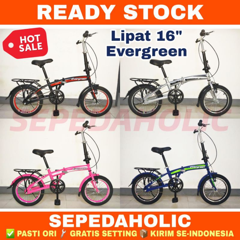 Sepeda Lipat Evergeen 16" Inch Murah Ada Boncengan