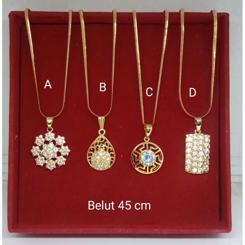 AL56. Kalung xuping wanita lapis emas dgn mata zircon 45 cm