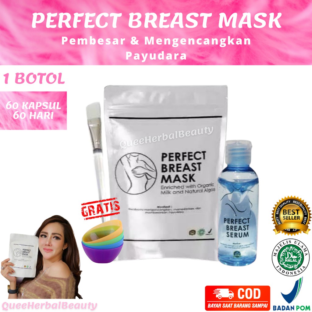 {PERFECT BREAST MASK} Mampu Membesarkan & Pengencang Payudara 100%Ori isi 60 kapsul