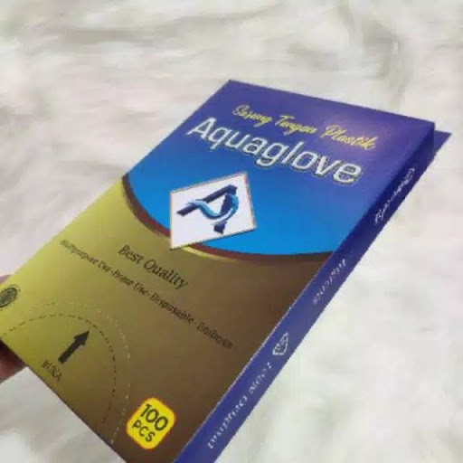 1 Pack isi 100 Pcs Sarung tangan plastik merk Aquaglove/Sarung Tangan Disposable Plastik