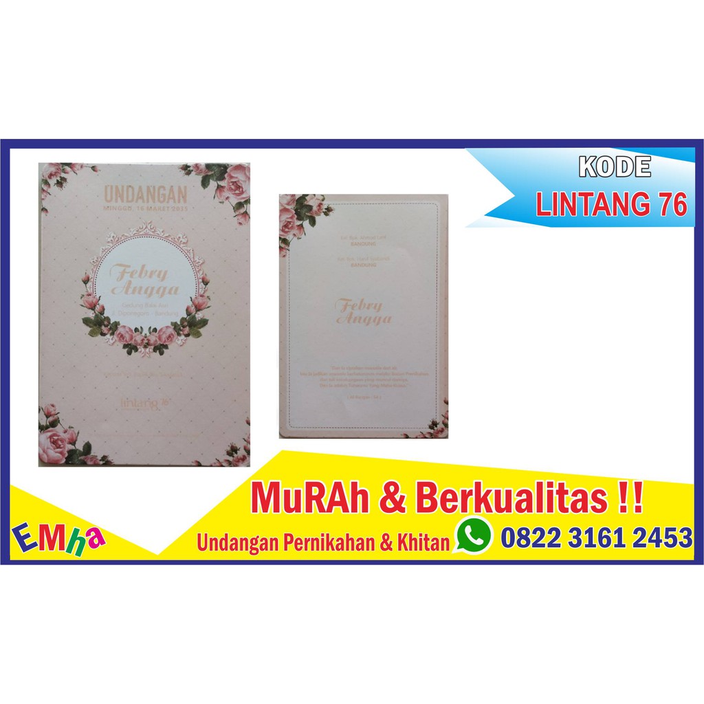 Jual Undangan pernikahan hitam putih, undangan pernikahan Lintang 76