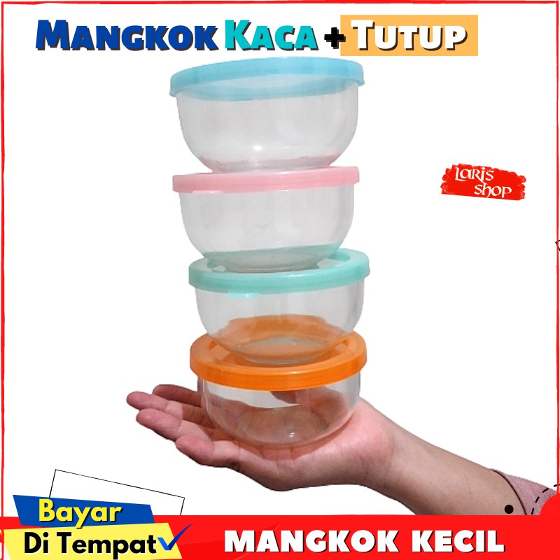 Mangkok Kaca Beling Kecil Tutup Plastik Kedaung