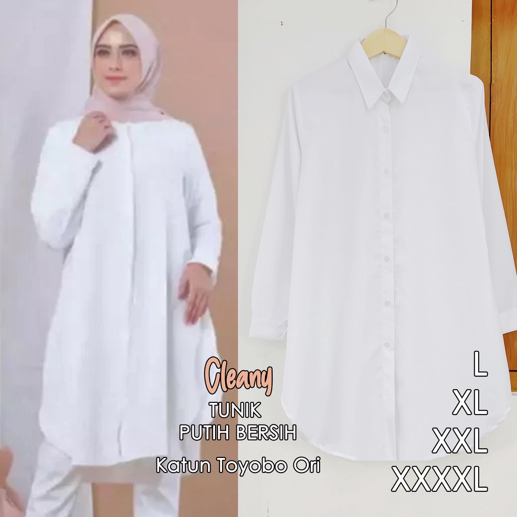 Baju Wanita Putih Bersih Tunik Putih Baju Kerja Formal