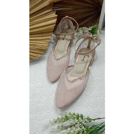 flatshoes wanita azwina rosegold asesoris tali