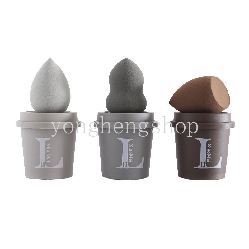 1pc Spons Beauty Blender Bentuk Telur Kopi Untuk Makeup Wanita