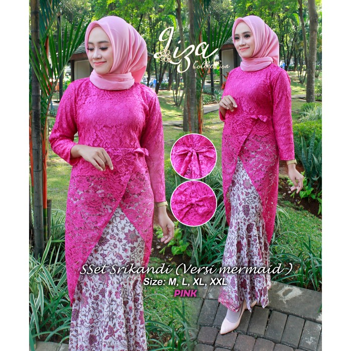 set kebaya brukat sri kandi rok duyung berkualitas