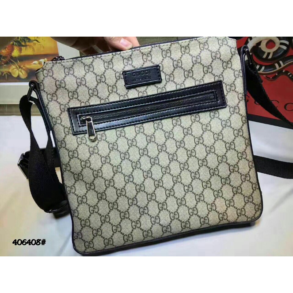 Tas Pria Premium Quality Gucci GG Supreme Sling Bag 406408