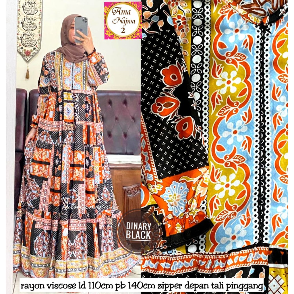 DINARY gamis motif by Ama Najwa