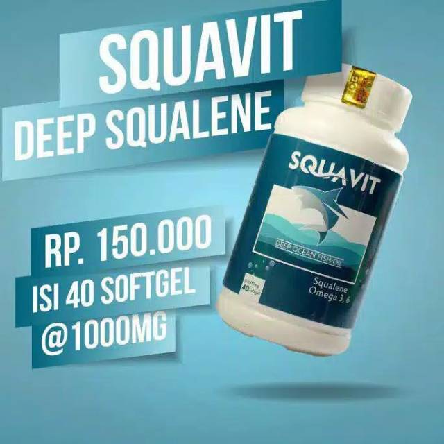 Minyak Ikan Hiu isi 40 ORIGINAL - Squalene Omega 3 Cucut Botol Laut SQUAVIT SS