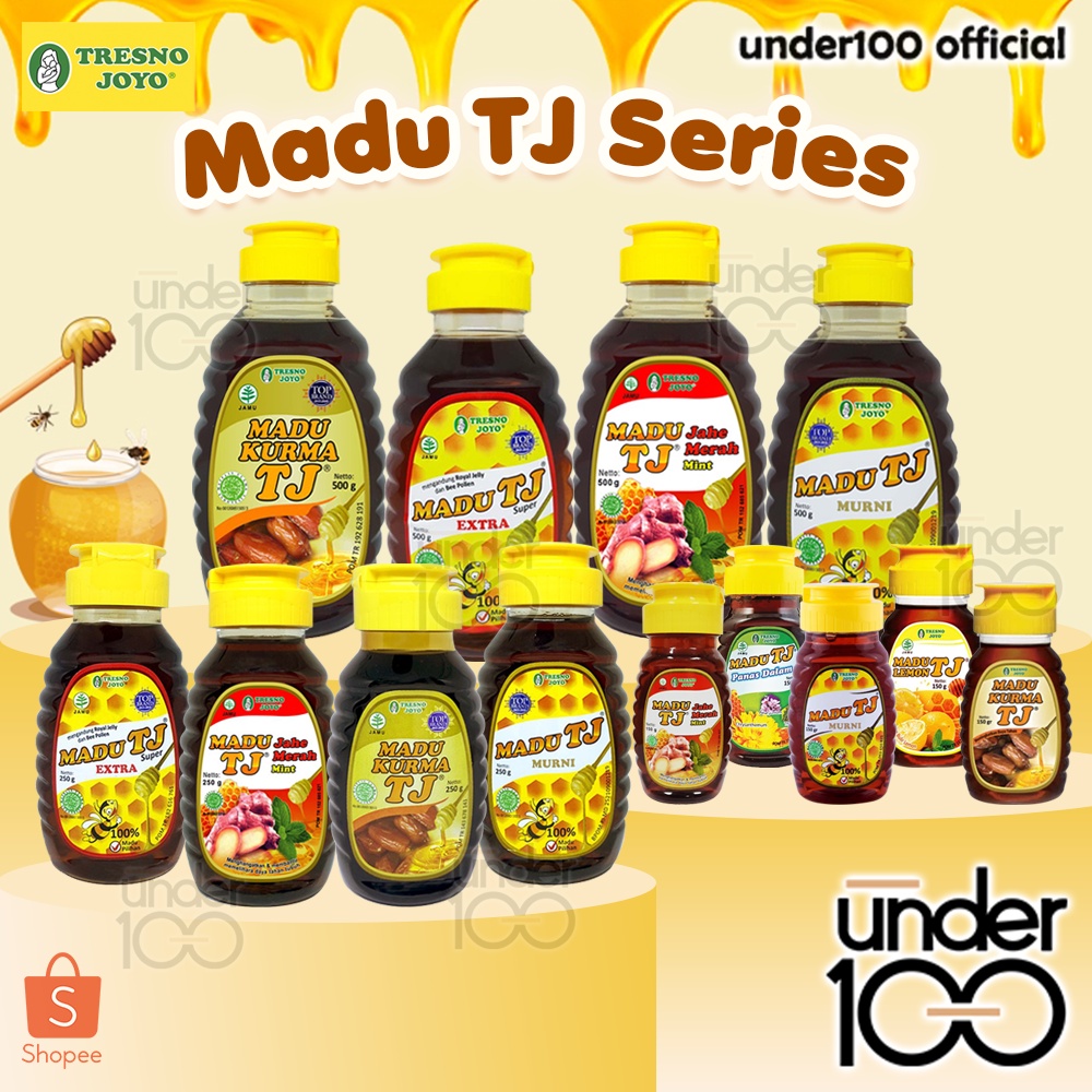 ❤ Under100 ❤ MADU TJ Series | 150g | 250g | 500g | Madu Murni | Extra | Kurma | Lemon | Madu Olesan | BPOM