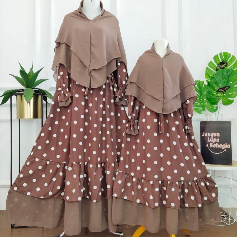 GAMIS COUPEL IBU ANAK MOTIF POLKA