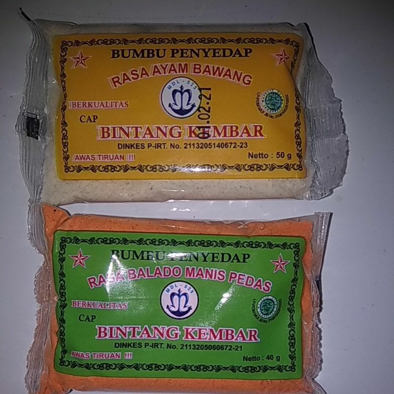 

Bintang kembar bumbu penyedap basrengcimolmakroni 1sachet