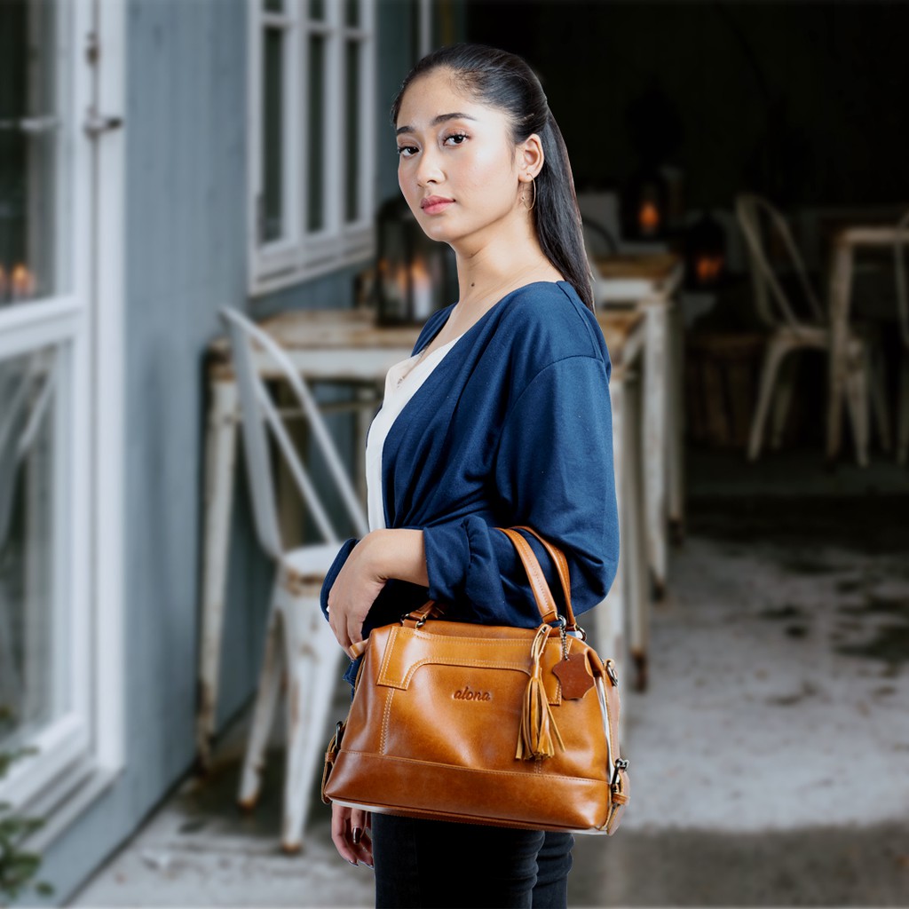 REVEN LEATHER- Tas shoulder bag wanita tas kulit asli wanita tas samping wanita Alona Freya Bag