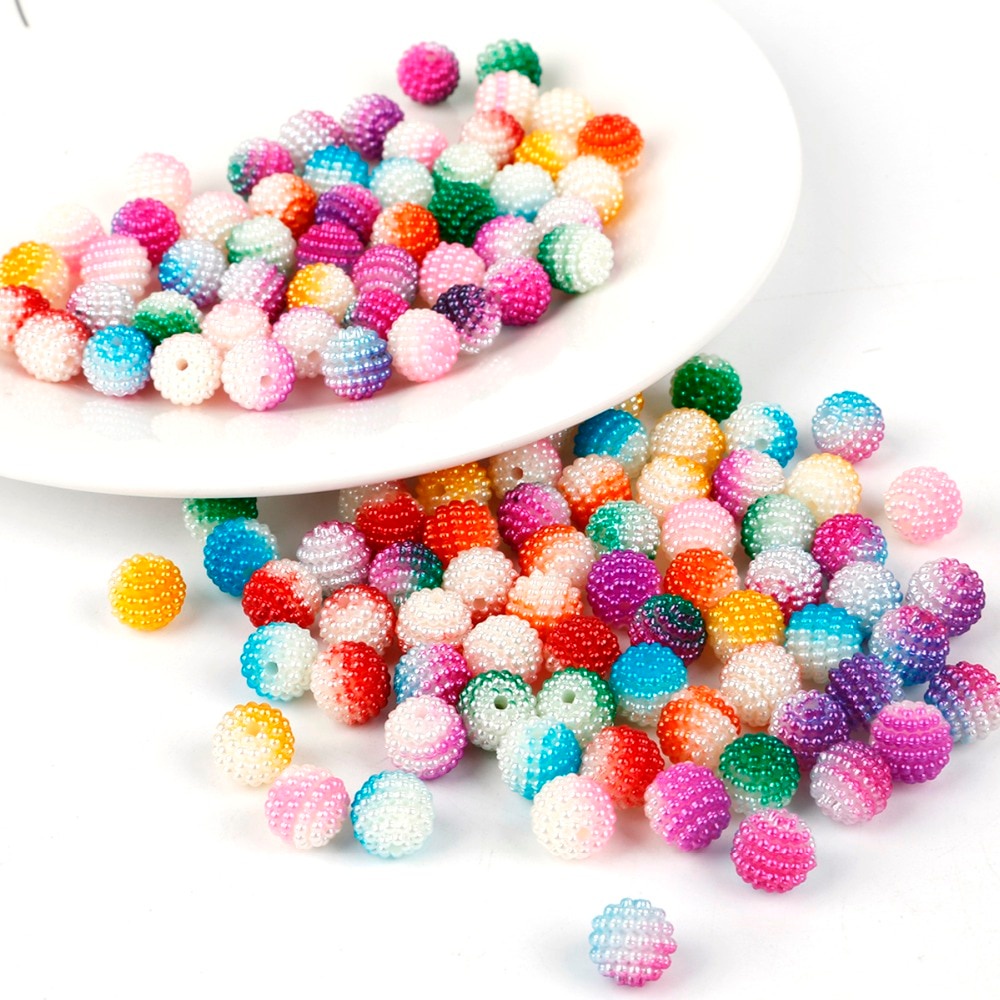10 Mm Campuran Warna Cemerlang 50 Pcs Plastik ABS Manik-manik Mutiara Imitasi 1.5 Mm Lubang Temuan Perhiasan DIY Fashion Perhiasan Membuat