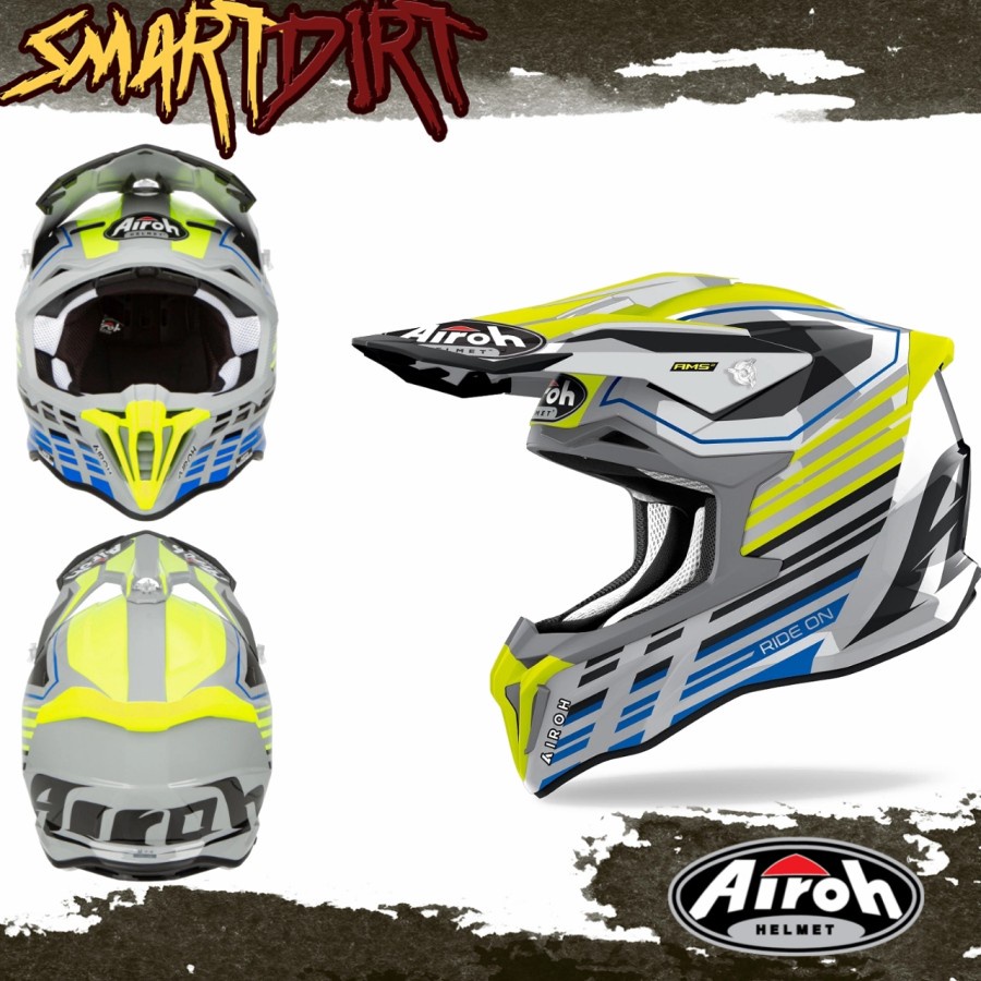 HELM AIROH STRYCKER SHADED YELLOW HELM CROSS AIROH STRYCKER 2022