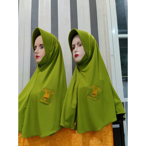 Jilbab Bergo Custom Logo Bordir Bahan Jersey Korea Tebal Premium