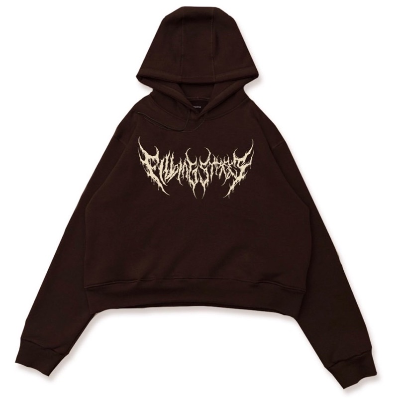 CROP HOODIE OVERSIZE UNFINISHED FILLINGSTREET VLONE BROWN