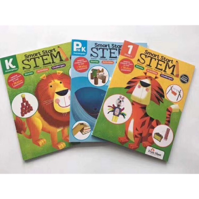 Evan moor smart start stem workbook - activity book 1 set 3 books