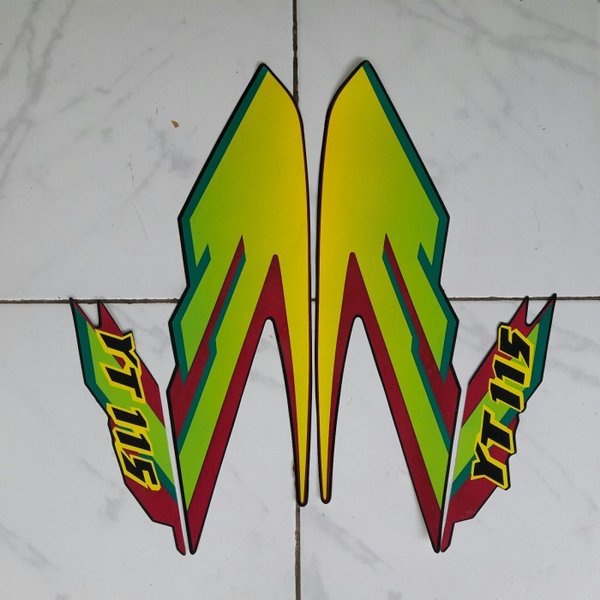 stiker yamaha yt 115 1991 hijau