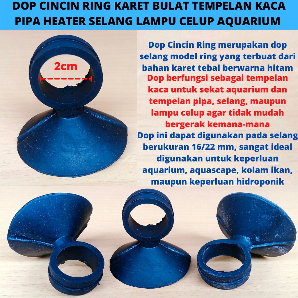 Dop Cincin Ring Karet Bulat Pipa Heater Selang Lampu Celup Aquarium