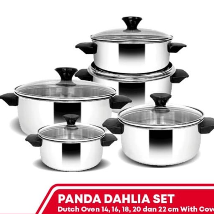 Panci Set Maspion Panda Dahlia Stainless 14 - 20 cm