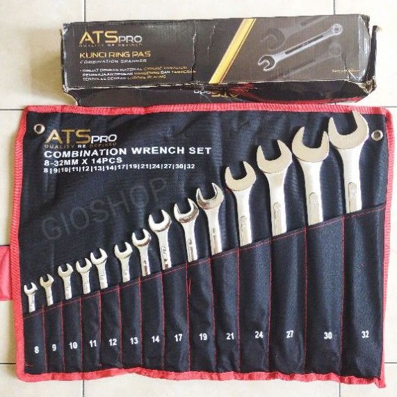 Kunci Ring Pas Set ATS Pro 14 pcs (8 -32mm)