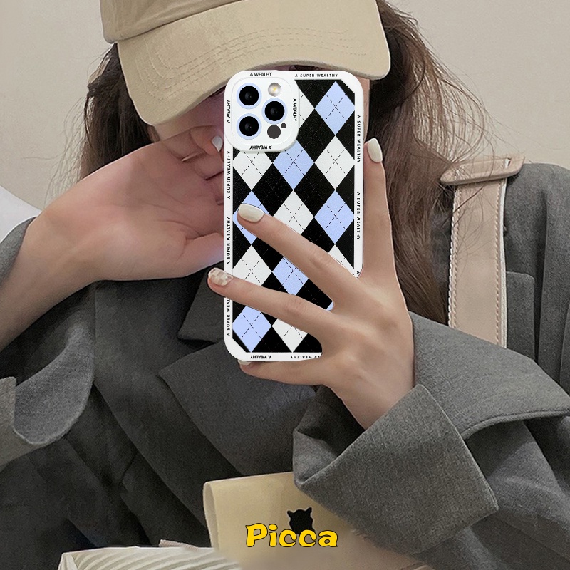 Ins Casing Pola Grid Berlian Untuk Samsung A04s A73 A03 Core M23 A13 A53 A03s A32 A12 A72 A52 A23 A33 A22 A50 A21s A11 A71 A10s A52s A51 A20s A30s A50s A10 A20 A30 A02 A02s A03