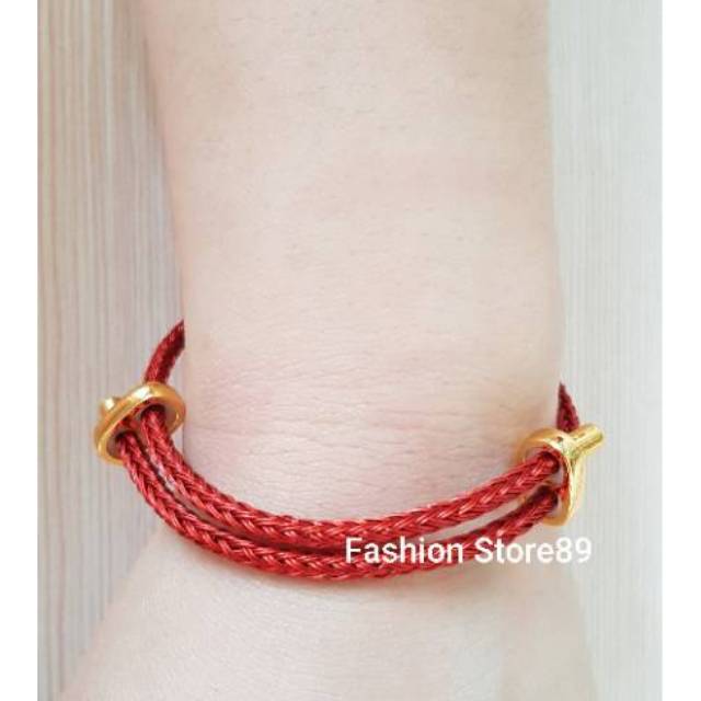 Gelang tali kawat model serut waterproof untuk charm liontin mainan pandora atau emas bahan titanium