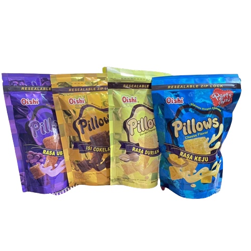 

Oishi Pillows Isi Coklat/Rasa Ubi Party Size 110gr