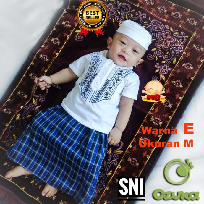 Baju Koko Muslim Sarung Bayi Laki Laki Bordir Koko Sarung Bayi 1 tahun