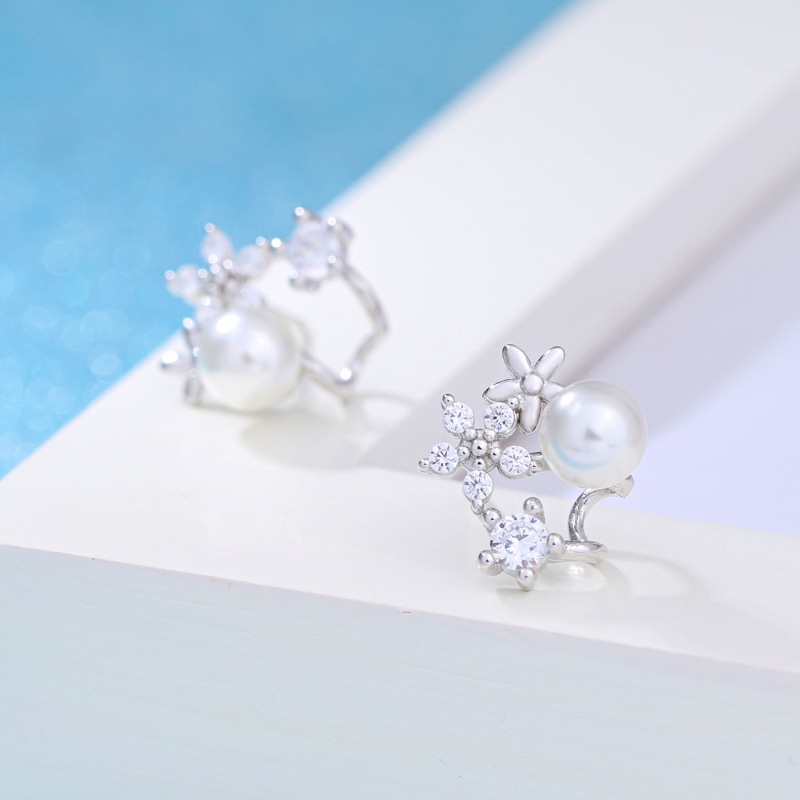 Anting Perak 925 Wanita Galaxy Glitter Diamond Fashion Perhiasan/Subang Telinga anting perempuan