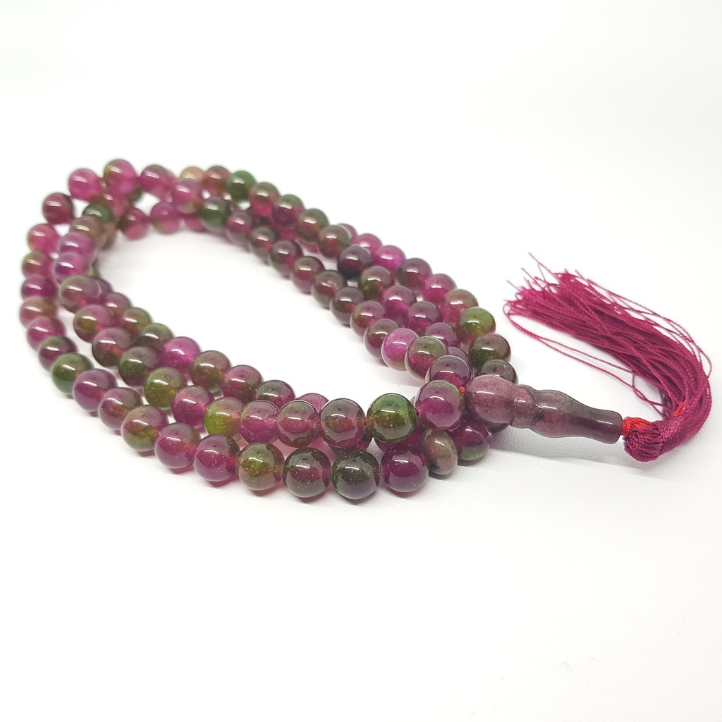 Tasbih batu ruby Tanzania / tasbih 99 / tasbih batu alam / perlengkapan sholatTasbih batu ruby Tanza
