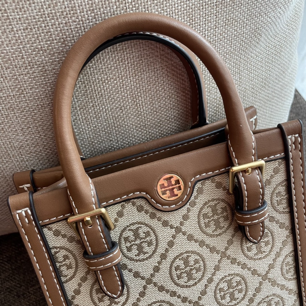 TAS WANITA SELEMAPANG BAHU TORY BURCH T - MONOGRAM JACQUARD MINI N/S TOTE (87146)