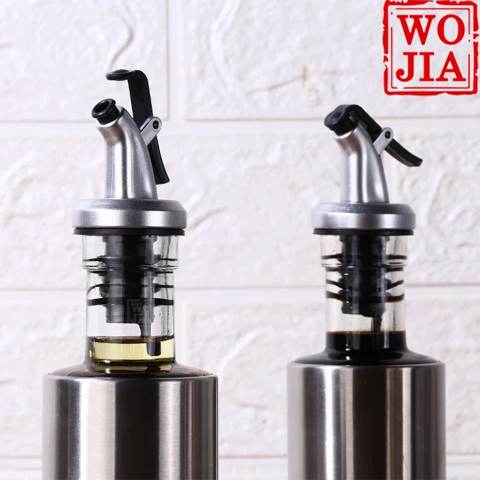 Botol Wadah Minyak Stainless Kaca Kecap Saos Pourer Oil Vinegar Glass Bottle