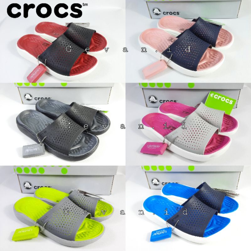 SANDAL CROCS / CROCS LITERIDE SLIDE / SANDAL CROCS PRIA / SANDAL CROCS WANITA / CROCS LITERIDE ORIGI