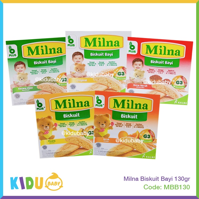 Milna Biskuit Bayi Cemilan MPASI 6 bulan keatas 130gr Kidu Baby