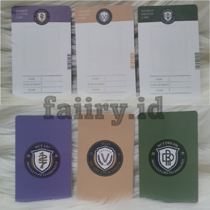 Student identity ID Card B2S back to school kit 2021 NCT127, NCT Dream, WayV paper