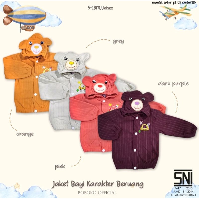 Jaket Motif COWOK  || Jaket Bayi || Cardigan Bayi || Boboko Salur || Jaket Anak UNISEX