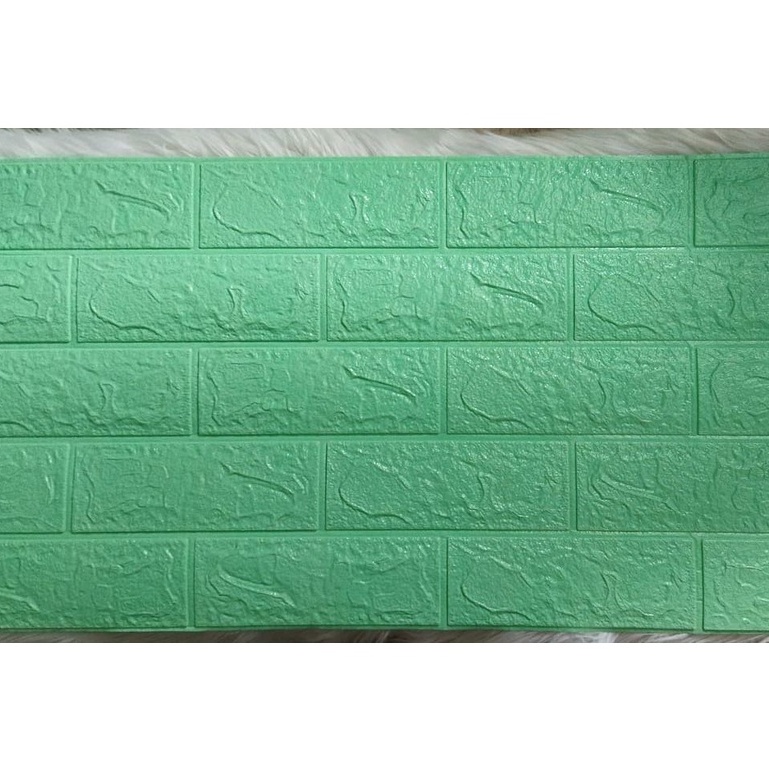 Wallpaper Dinding Foam 3D Kecil Motif Batu Bata / Wallpaper Dinding Foam GM509 / 521 [1KG=26PCS]-LIGHT GREEN