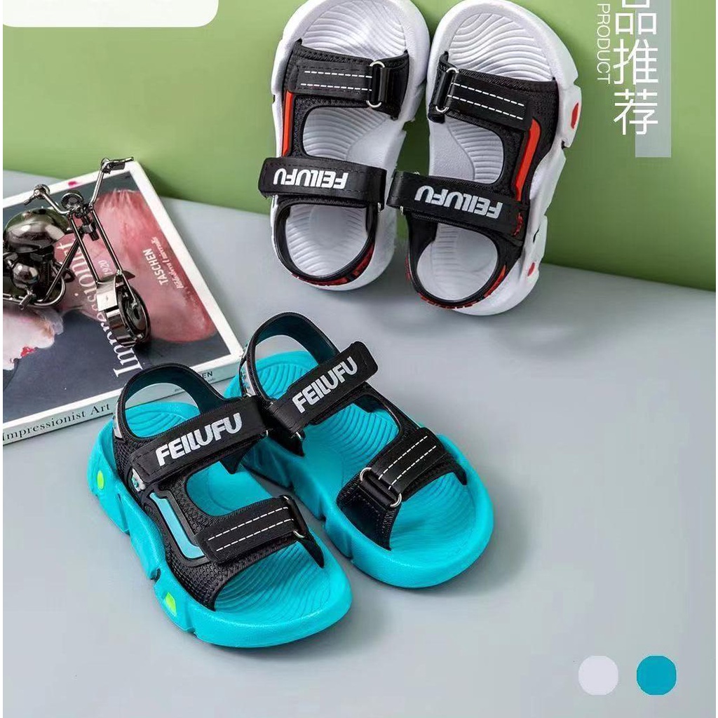 HappyOliver FEILUFU 2289+1 Sandal gunung Sepatu Sandal Anak Laki Laki Bahan PU Model Lucu 4-9 Tahun Import