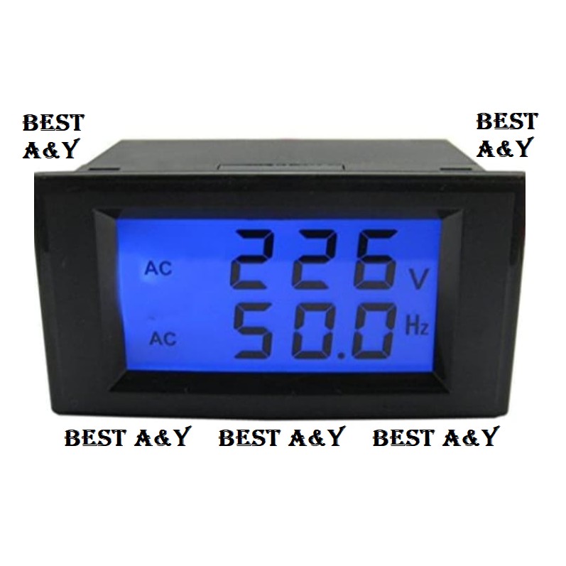 Dual Voltmeter  Frekuensi PLN Hertz Meter AC LCD voltmeter AC80-300V