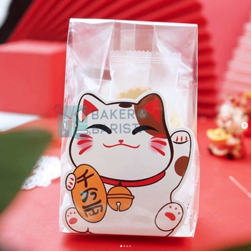 

(10pcs) Fancy Cookies Imlek Lucky Cat Cookies Plastic Chinese New Year Plastik Kukis Kue Kering CNY Imlek Goodie Bag Hampers Imlek