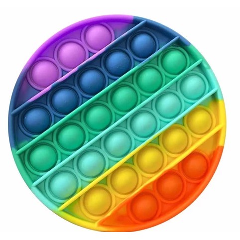 (Murah Lebay) POP IT RAINBOW UNICORN. Fidget pust pop its fidget Toy. #Bonus majalah anak-Round