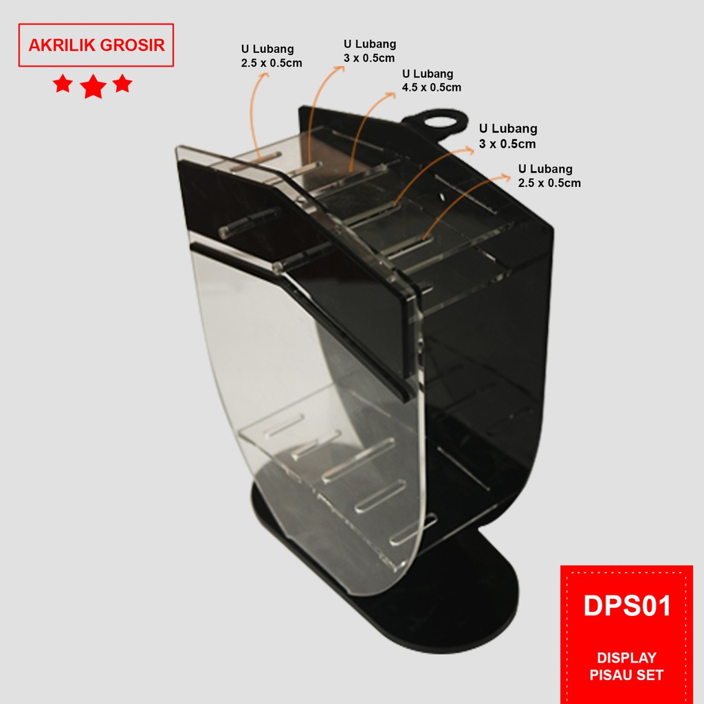 

Display pisau akrilik / display knife acrylic / tempat pisau acrylic
