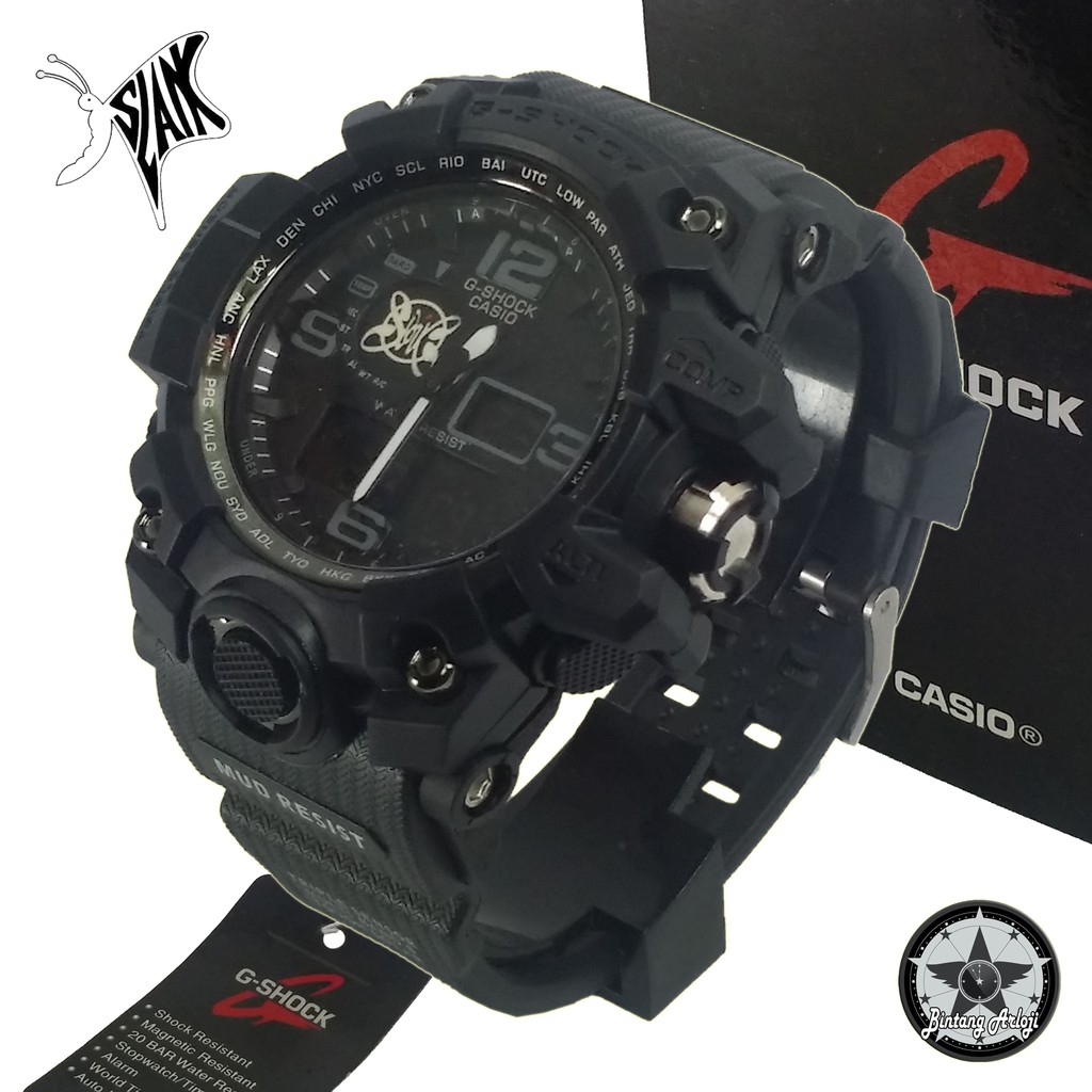 { EXCLUSIVE } JAM TANGAN SLANK DUAL TIME (FULLBLACK)