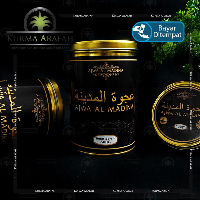 Kurma Ajwa Kaleng 1kg Ajwa Al Madina Ajwa Nabi Kemasan Premium