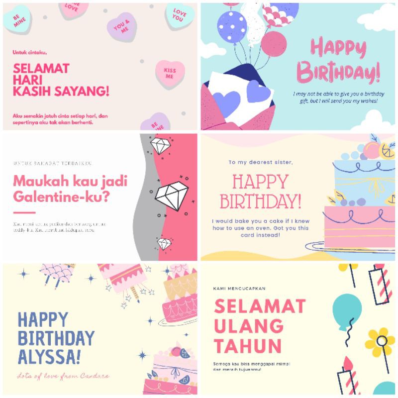 Kartu Ucapan Ulang Tahun - Birthday Card - Wedding Card - 76bagstore