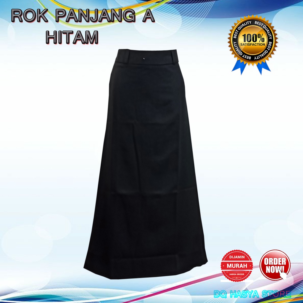 Rok Kerja Panjang Hitam A Bahan Formal Kantor Rok panjang Bentuk A