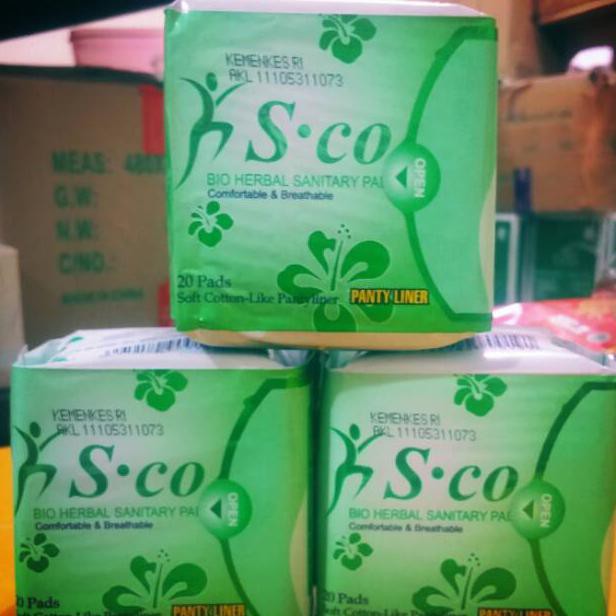 Original Sco Pantyliner - Pembalut S-Co Hijau - Pembalut Herbal Kewanitaan Sco